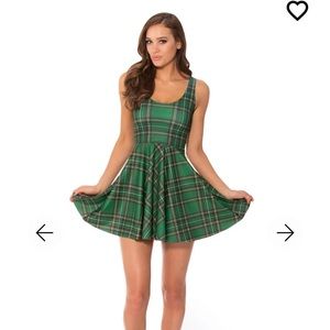 Tartan Green Reversible Skater Dress